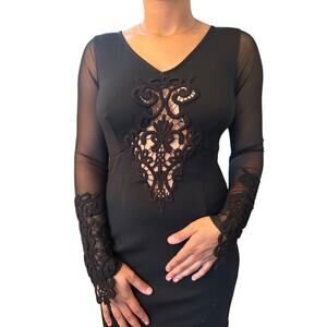 TOBI Black lace-accented dress size M